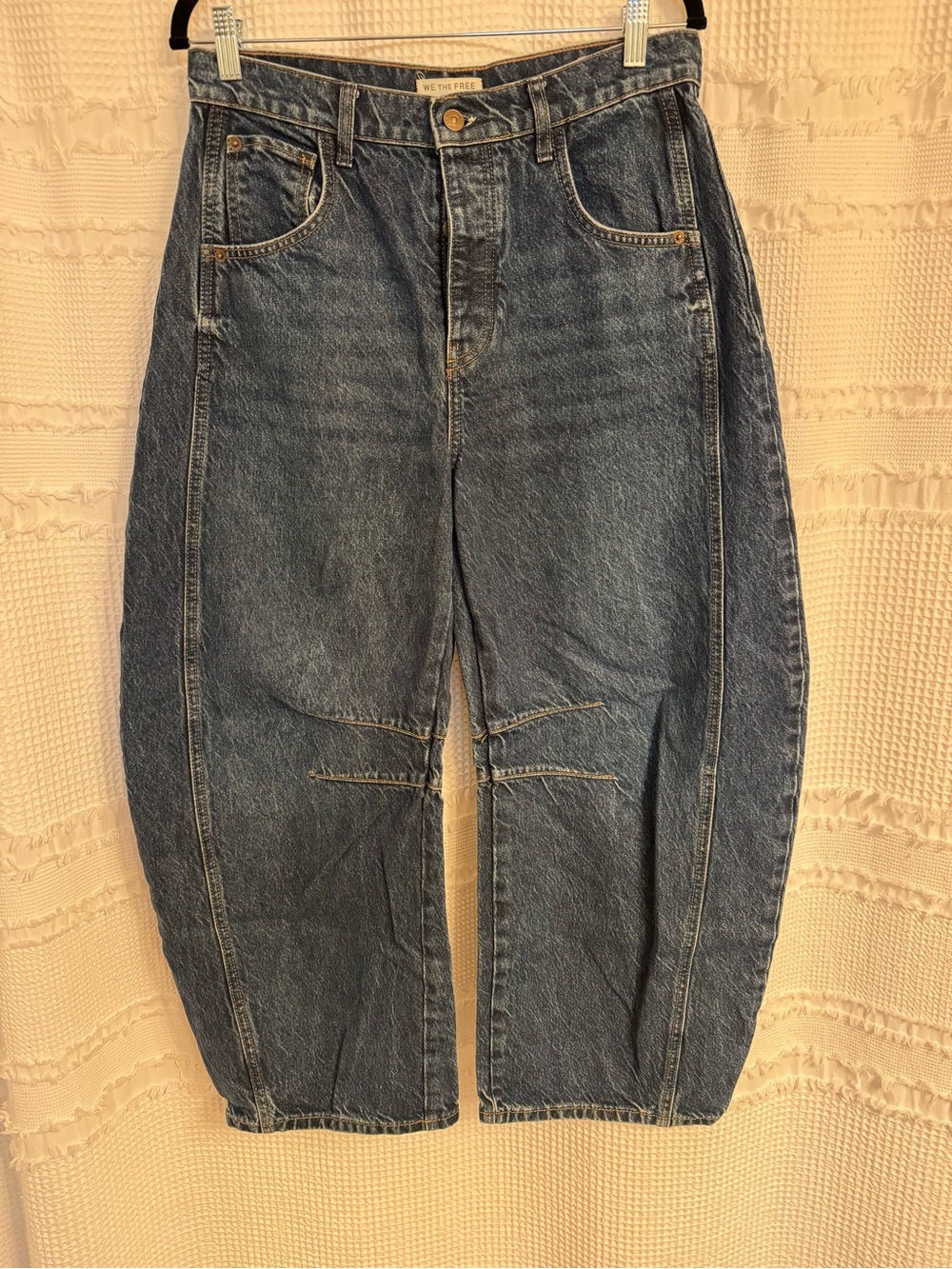 We The Free Good Luck Midrise Barrel Jean in deep end blue - Picture 6 of 9